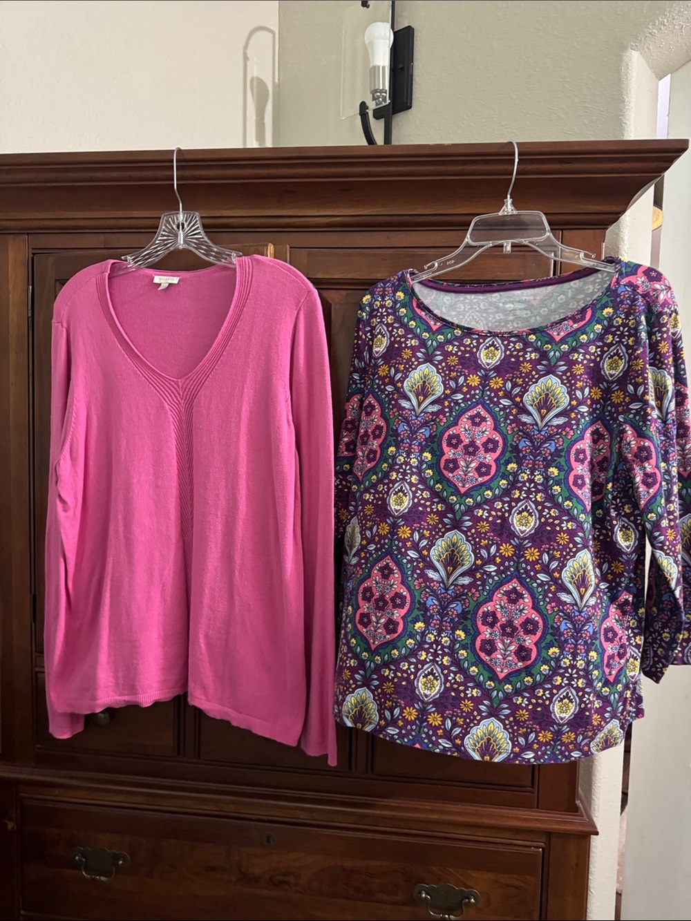Talbots Pink V-Neck Long Sleeve Sweater